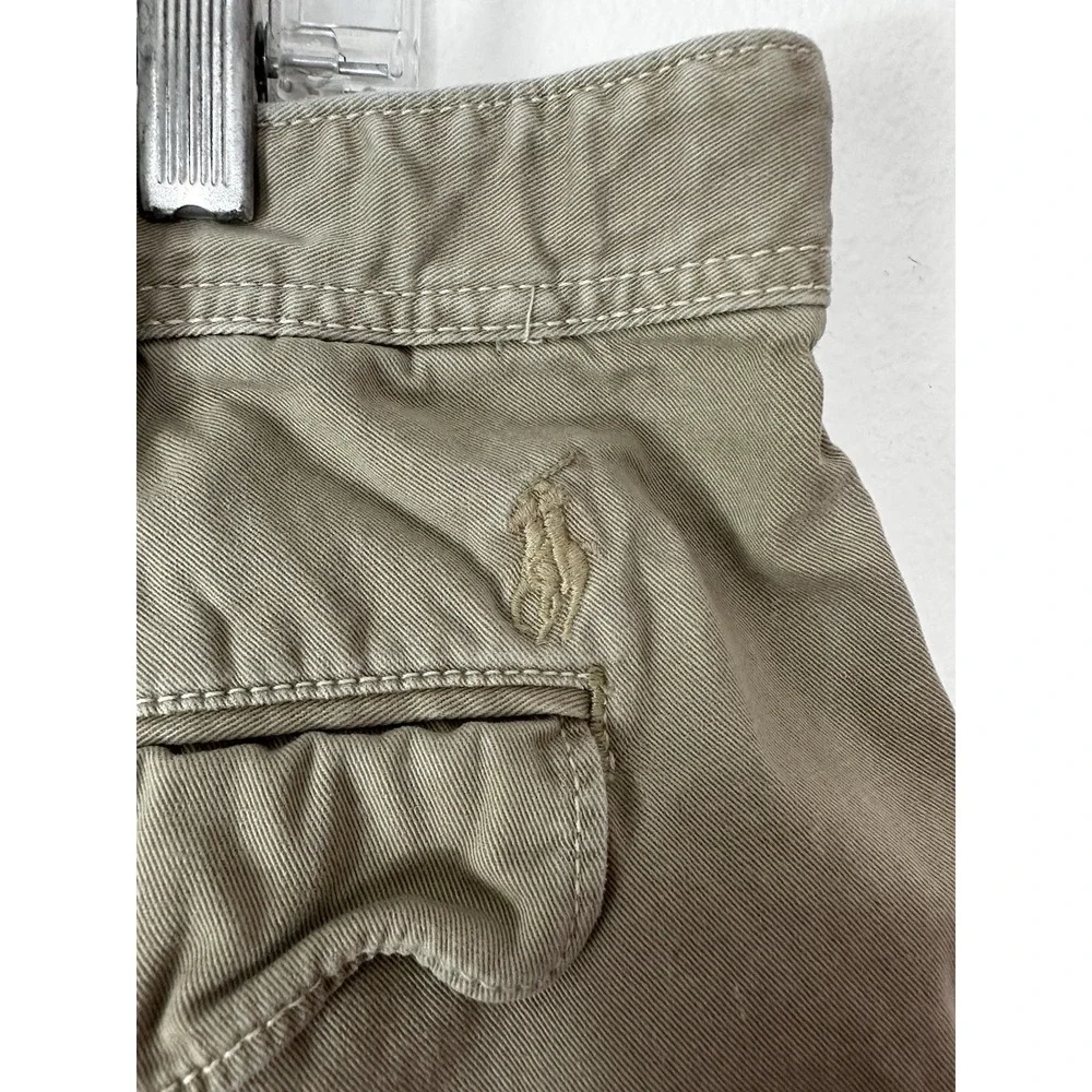 Polo Ralph‎ Lauren Relaxed Fit Tan Brown Chino Flat Front Shorts Mens 38 Pony